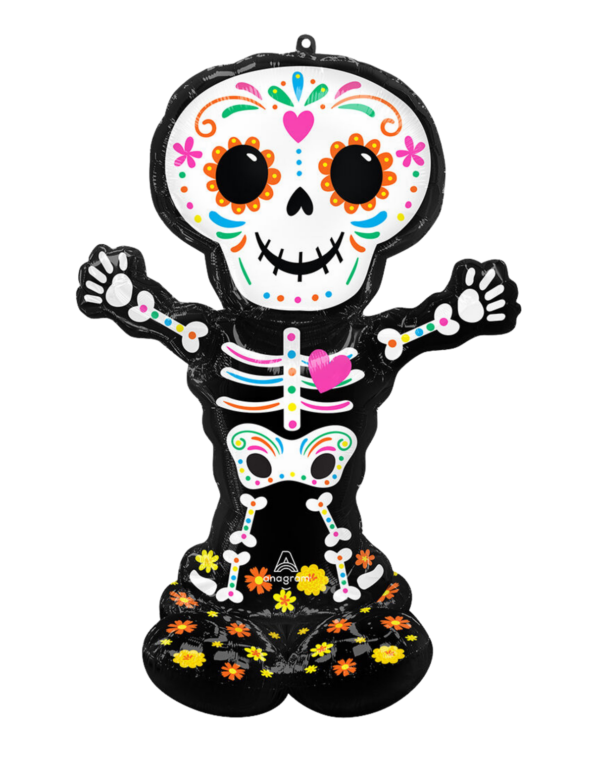 52" Day of the Dead Standing Skeleton AirLoonz - AIR FILL