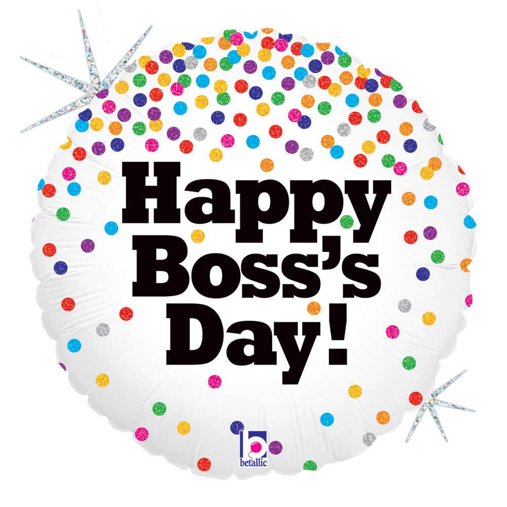 18" Boss Day Confetti Holographic