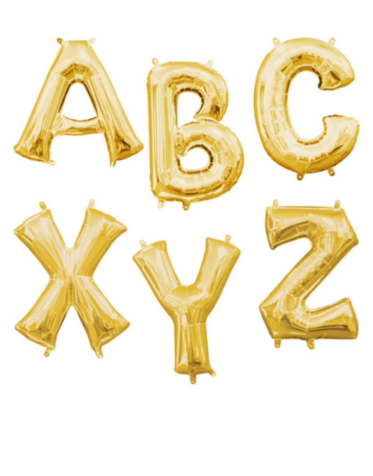 16" Anagram Gold Letter Foil Balloons - AIR FILL