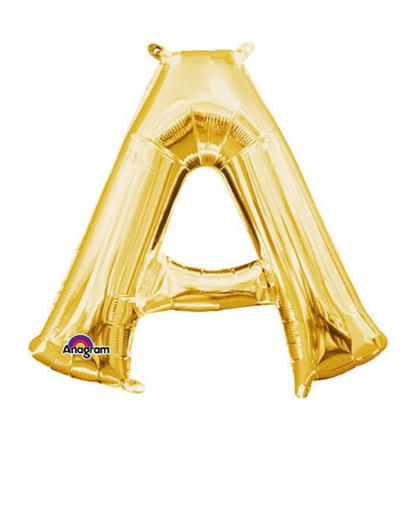 16" Anagram Gold Letter Foil Balloons - AIR FILL