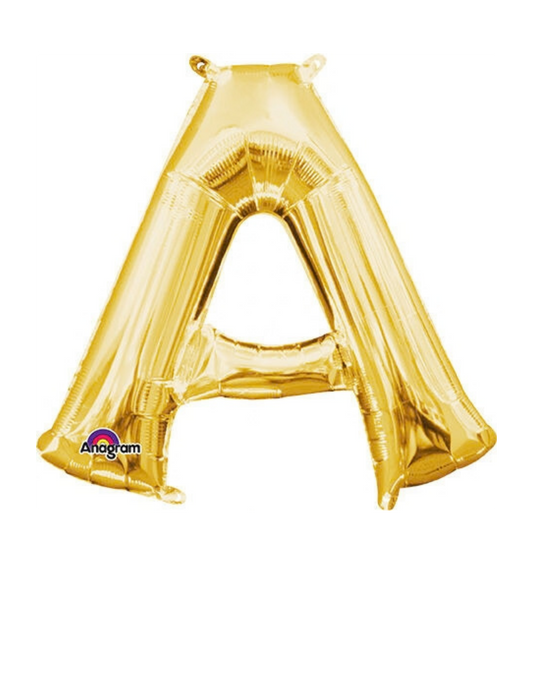 16" Anagram Gold Letter Foil Balloons - AIR FILL