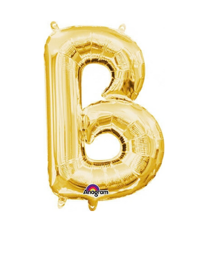 16" Anagram Gold Letter Foil Balloons - AIR FILL