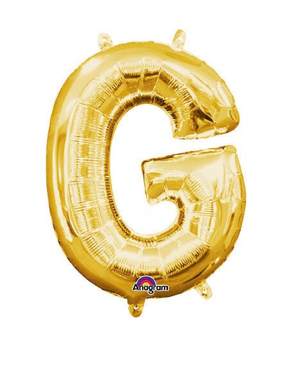 16" Anagram Gold Letter Foil Balloons - AIR FILL