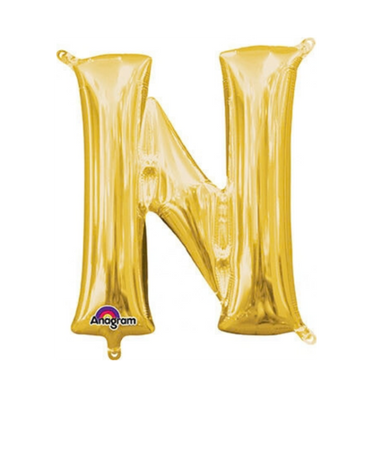 16" Anagram Gold Letter Foil Balloons - AIR FILL