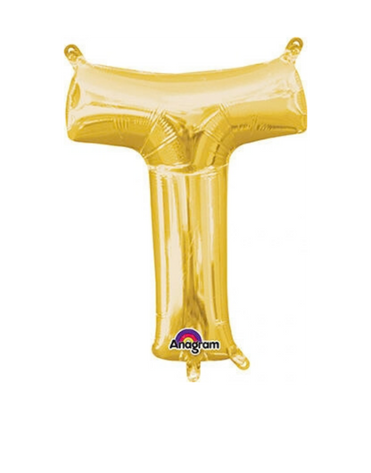 16" Anagram Gold Letter Foil Balloons - AIR FILL