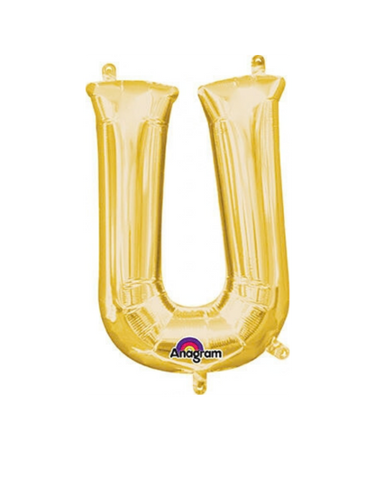 16" Anagram Gold Letter Foil Balloons - AIR FILL