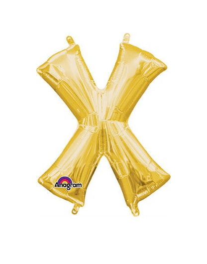 16" Anagram Gold Letter Foil Balloons - AIR FILL