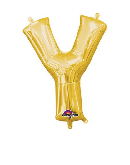16" Anagram Gold Letter Foil Balloons - AIR FILL