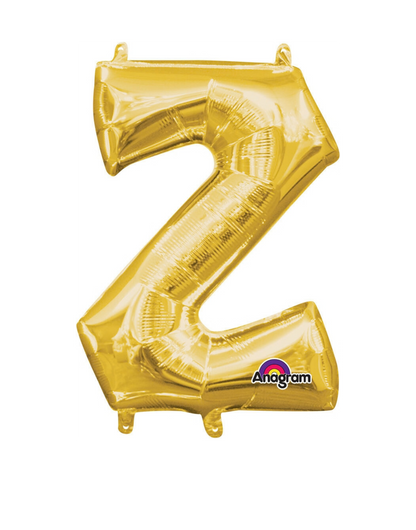 16" Anagram Gold Letter Foil Balloons - AIR FILL